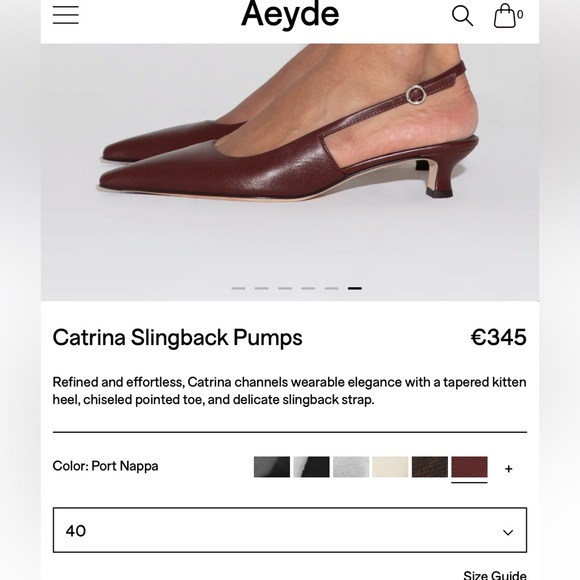 ♥️NWT AEYDE CATRINA NAPPA LEATHER SLINGBACK PUMPS IN BURGUNDY SIZE 40/US10 - Picture 8 of 15